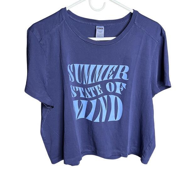 PINK Victoria's Secret Tops - PINK Dreamer Cotton Crop Tee Summer State of Mind